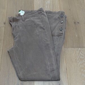 Anthropologie Size 27 Brown Button-Detail Pants.